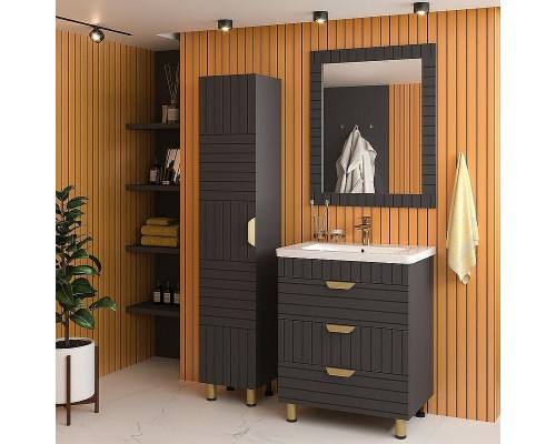 Шкаф пенал Brevita Gloster 35 L GLOS-05035-48-2Л Графит матовый