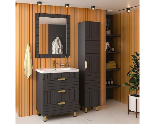 Шкаф пенал Brevita Gloster 35 R GLOS-05035-48-2П Графит матовый