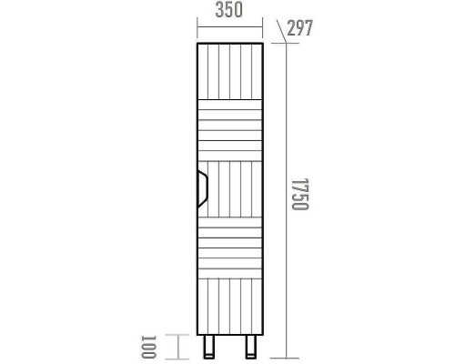 Шкаф пенал Brevita Gloster 35 R GLOS-05035-48-2П Графит матовый