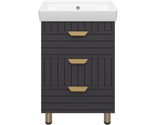 Тумба с раковиной Brevita Gloster 60 УТ000012446 Графит матовый