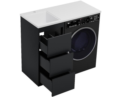 Тумба с раковиной Brevita Grafit 100 L УТ000015083 Графит матовый