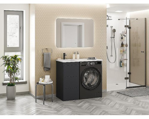 Тумба с раковиной Brevita Grafit 100 L УТ000015083 Графит матовый