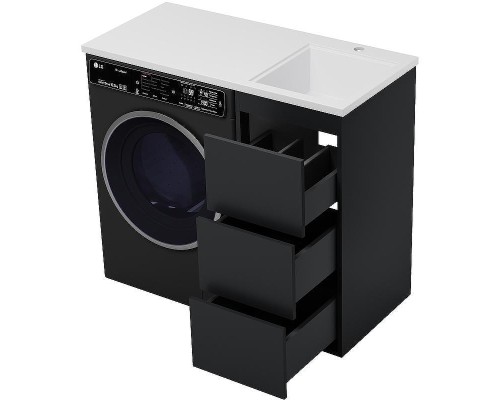 Тумба с раковиной Brevita Grafit 100 R УТ000015084 Графит матовый