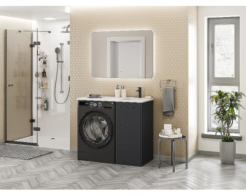 Тумба с раковиной Brevita Grafit 100 R УТ000015084 Графит матовый