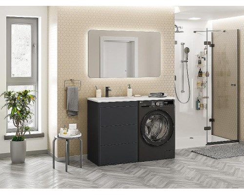Тумба с раковиной Brevita Grafit 120 L УТ000015085 Графит матовый