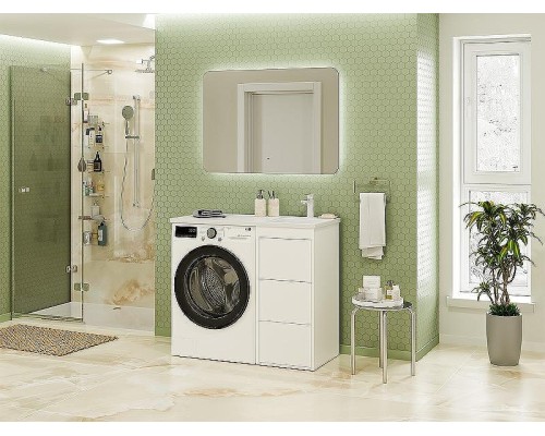 Тумба под раковину Brevita Grafit 100 GRA-01040-023Я Белая матовая