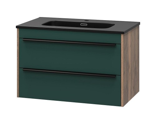 Тумба с раковиной Brevita Greenwood 80 УТ000024347 подвесная Зеленая матовая Дуб Галифакс олово