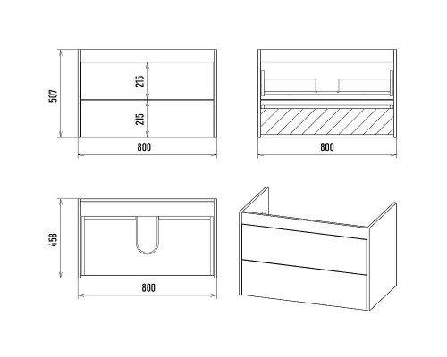 Тумба с раковиной Brevita Greenwood 80 УТ000024347 подвесная Зеленая матовая Дуб Галифакс олово