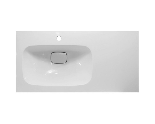 Тумба с раковиной Brevita Lumus 90 L УТ000025489 Серая матовая Дуб Галифакс олово