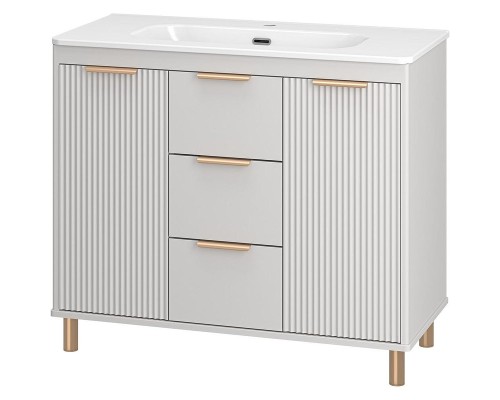 Тумба с раковиной Brevita Risacca Crema 100 УТ000025682 Серая матовая