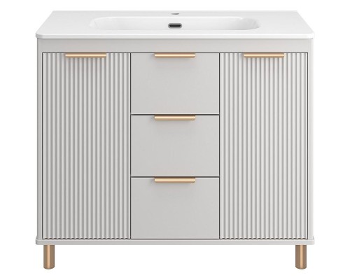 Тумба с раковиной Brevita Risacca Crema 100 УТ000025682 Серая матовая