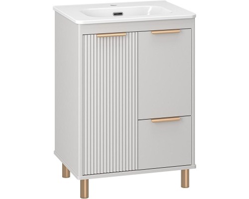 Тумба с раковиной Brevita Risacca Crema 60 УТ000025678 Серая матовая