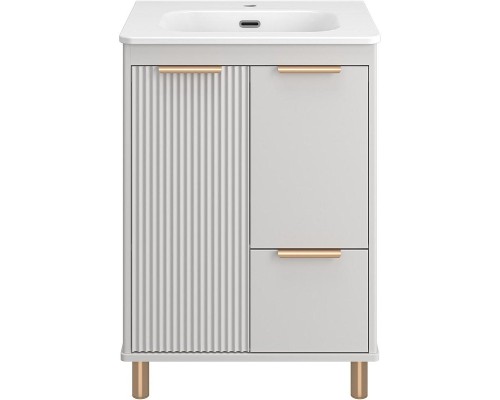 Тумба с раковиной Brevita Risacca Crema 60 УТ000025678 Серая матовая