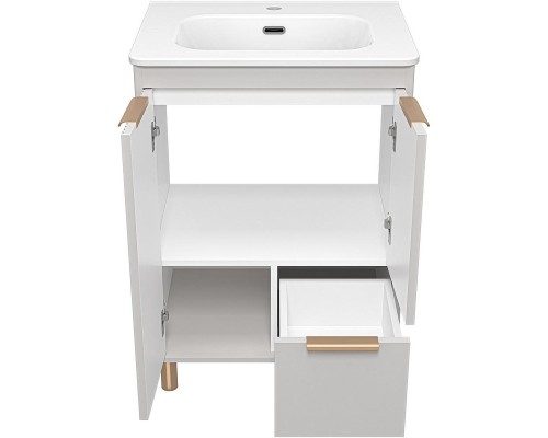 Тумба с раковиной Brevita Risacca Crema 60 УТ000025678 Серая матовая