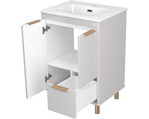 Тумба с раковиной Brevita Risacca Crema 60 УТ000025678 Серая матовая