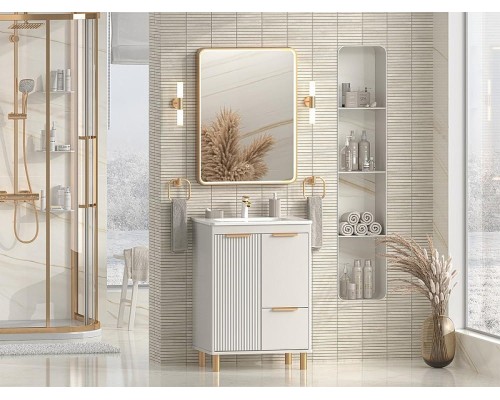 Тумба с раковиной Brevita Risacca Crema 60 УТ000025678 Серая матовая