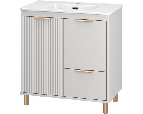 Тумба с раковиной Brevita Risacca Crema 80 УТ000025680 Серая матовая