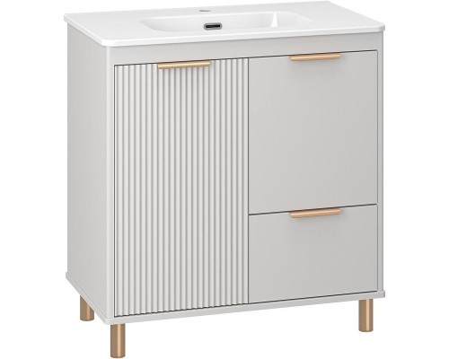 Тумба с раковиной Brevita Risacca Crema 80 УТ000025680 Серая матовая