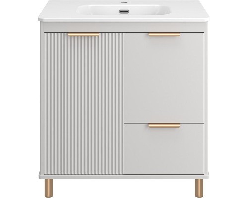 Тумба с раковиной Brevita Risacca Crema 80 УТ000025680 Серая матовая