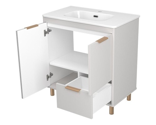 Тумба с раковиной Brevita Risacca Crema 80 УТ000025680 Серая матовая