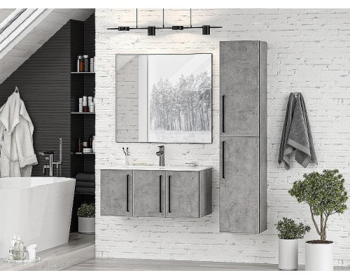 Шкаф пенал Brevita Rock 35 R ROCK-05035-48-2П подвесной Бетон Чикаго светло-серый