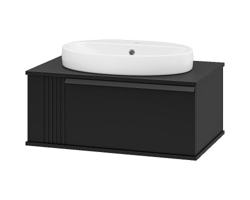 Тумба с раковиной Brevita Savoy 80 УТ000014894 подвесная Черная матовая