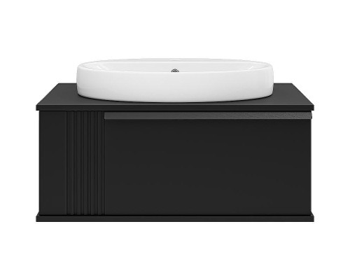 Тумба с раковиной Brevita Savoy 80 УТ000014894 подвесная Черная матовая