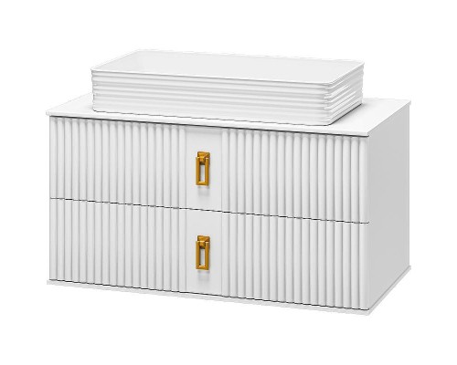 Тумба с раковиной Brevita Sevilla 90 УТ000022659 подвесная Белая глянцевая