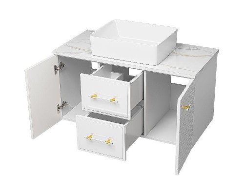 Тумба с раковиной Brevita Shanel 100 УТ000023185 подвесная Белая глянцевая