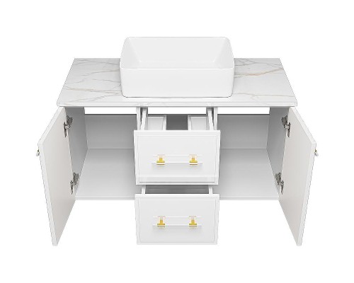 Тумба с раковиной Brevita Shanel 100 УТ000023185 подвесная Белая глянцевая