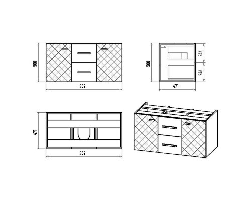 Тумба с раковиной Brevita Shanel 100 УТ000023185 подвесная Белая глянцевая