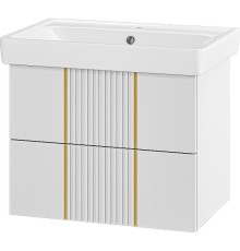 Тумба с раковиной Brevita Vega 70 УТ000022669 подвесная Белая матовая Золото