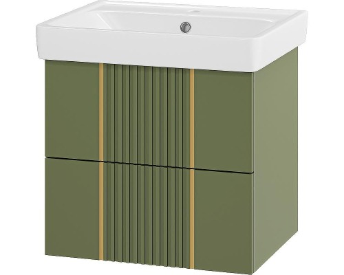Тумба с раковиной Brevita Vega 60 УТ000022674 подвесная Зеленая матовая Золото