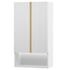 Подвесной шкаф Brevita Vega 60 VEG-08060-011 над стиральной машиной Белый матовый Золото