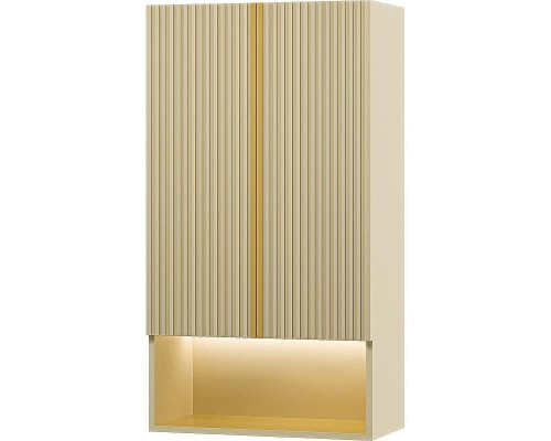 Подвесной шкаф Brevita Vega 60 VEG-08060-031 над стиральной машиной Бежевый матовый Золото