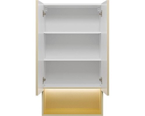 Подвесной шкаф Brevita Vega 60 VEG-08060-031 над стиральной машиной Бежевый матовый Золото