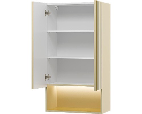Подвесной шкаф Brevita Vega 60 VEG-08060-031 над стиральной машиной Бежевый матовый Золото