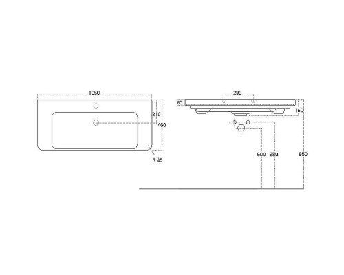 Тумба с раковиной Brevita Victory 105 УТ000016000 подвесная Зеленая матовая