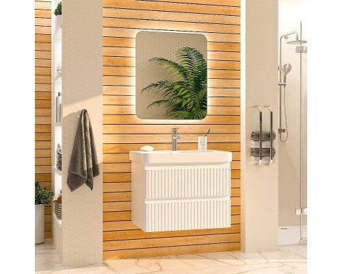 Тумба с раковиной Brevita Victory 70 УТ000015994 подвесная Белая матовая