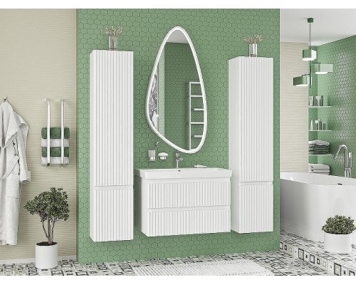 Тумба с раковиной Brevita Victory 80 УТ000015995 подвесная Белая матовая