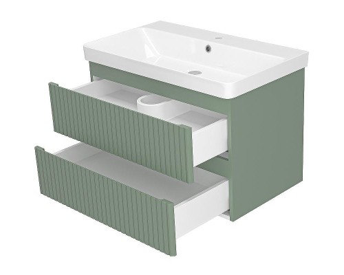 Тумба с раковиной Brevita Victory 80 УТ000015999 подвесная Зеленая матовая