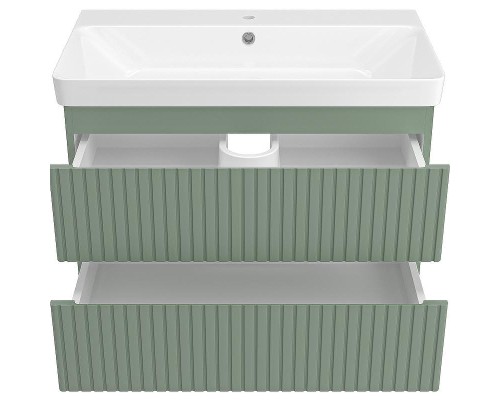 Тумба с раковиной Brevita Victory 80 УТ000015999 подвесная Зеленая матовая