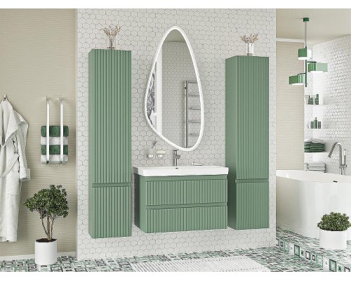 Тумба с раковиной Brevita Victory 80 УТ000015999 подвесная Зеленая матовая