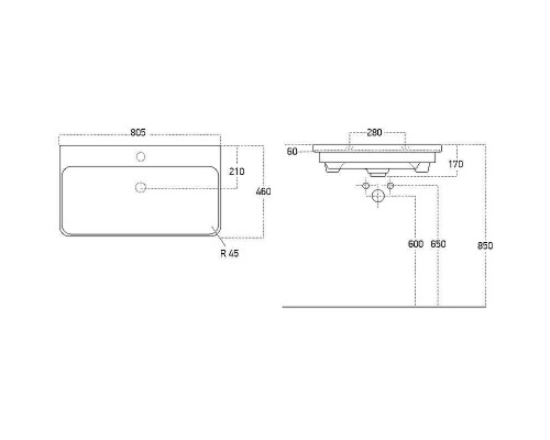 Тумба с раковиной Brevita Victory 80 УТ000015999 подвесная Зеленая матовая