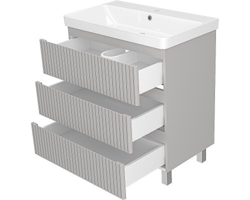 Тумба с раковиной Brevita Victory 80 УТ000023606 Серый шелк