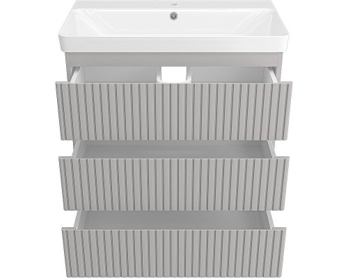 Тумба с раковиной Brevita Victory 80 УТ000023606 Серый шелк