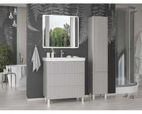 Тумба с раковиной Brevita Victory 80 УТ000023606 Серый шелк