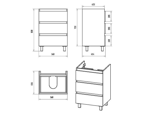 Тумба с раковиной Brevita Victory 60 УТ000024308 Белая матовая