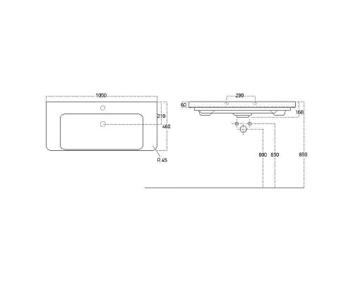 Тумба с раковиной Brevita Victory 105 УТ000024305 Белая матовая