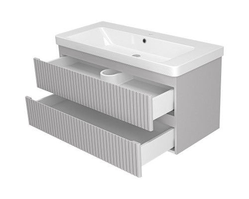 Тумба с раковиной Brevita Victory 105 УТ000025791 подвесная Серый шелк